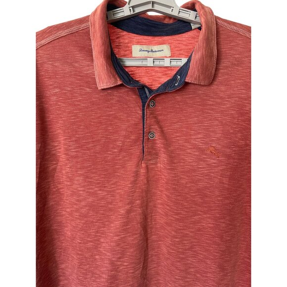 Tommy Bahama Mens Polo Shirt Size XXL Tencel Blend Short Sleeve Rust Color - Picture 2 of 8